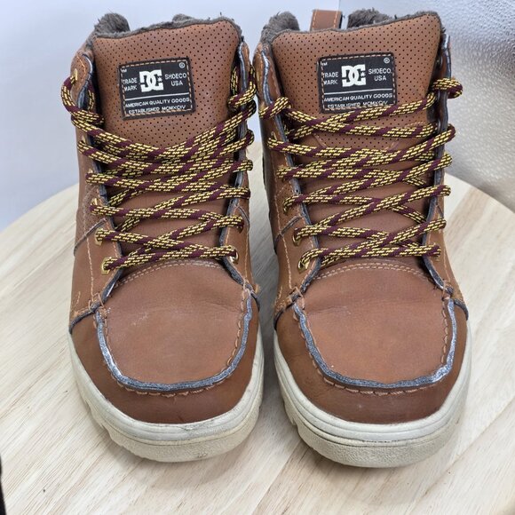 Men's Size 8 - DC Woodland Boots Brown Moc Toe BMX MOTO Hiking Skate Boots - Picture 4 of 9